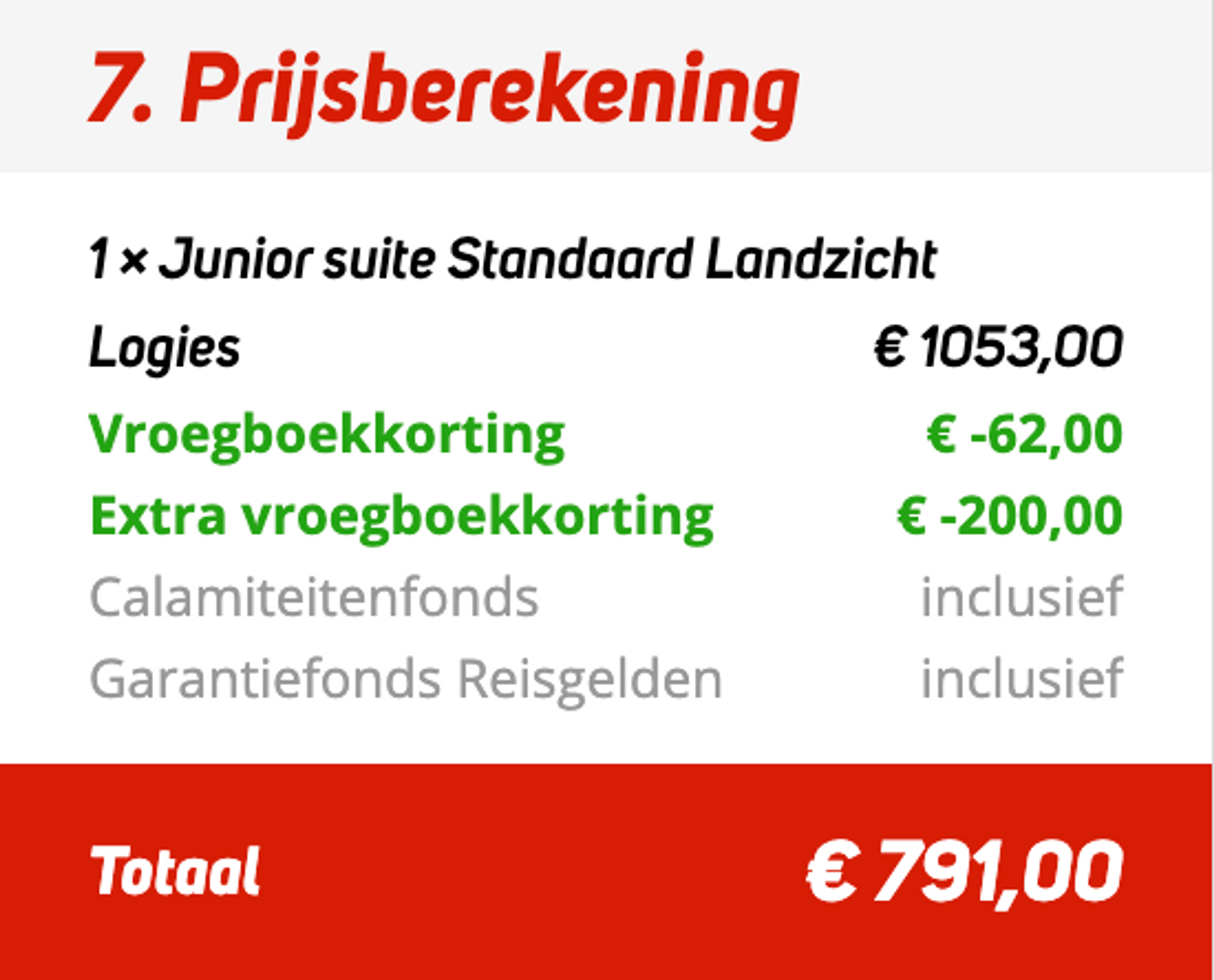 Boekingsvoorbeeld