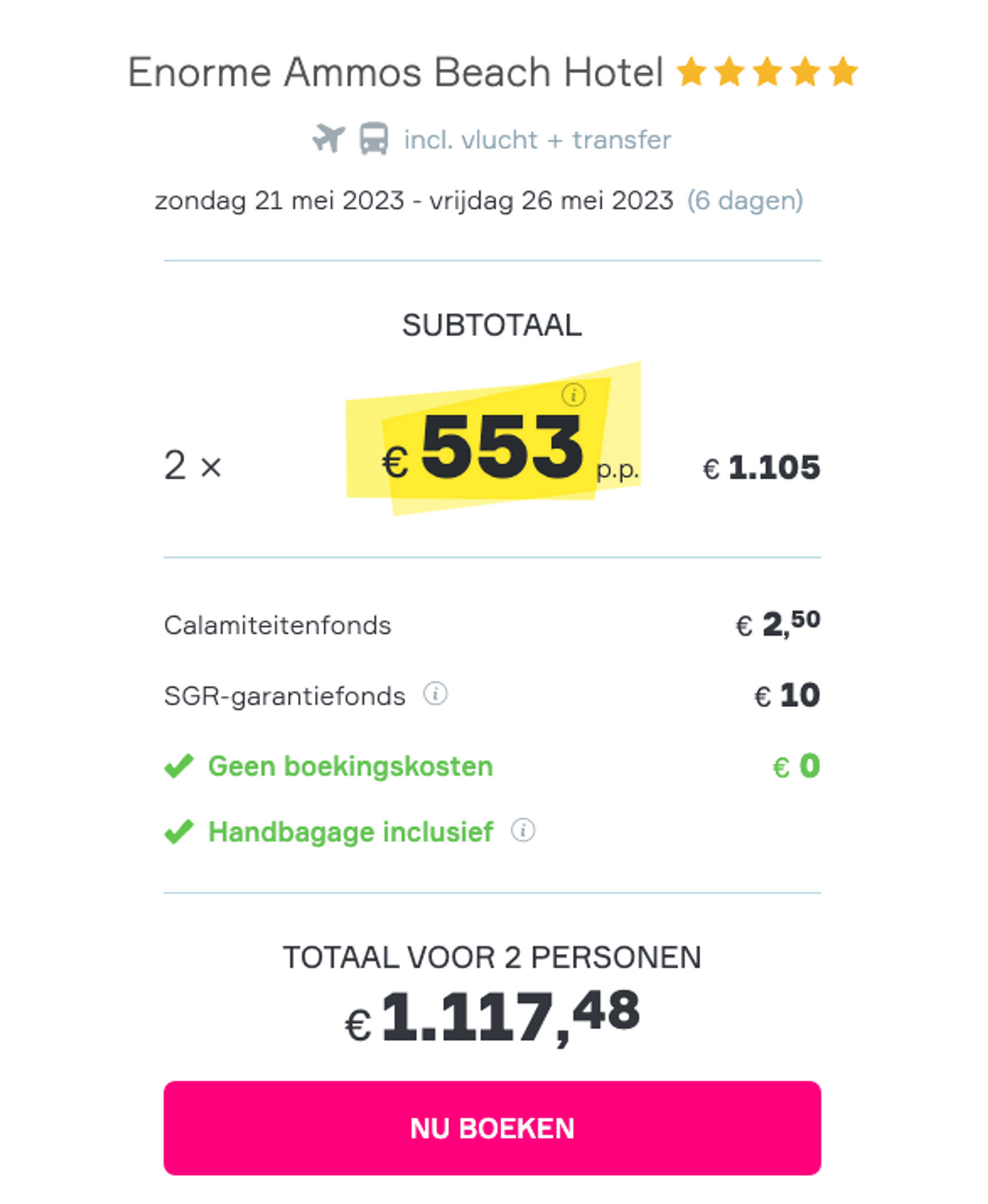 Boekingsvoorbeeld