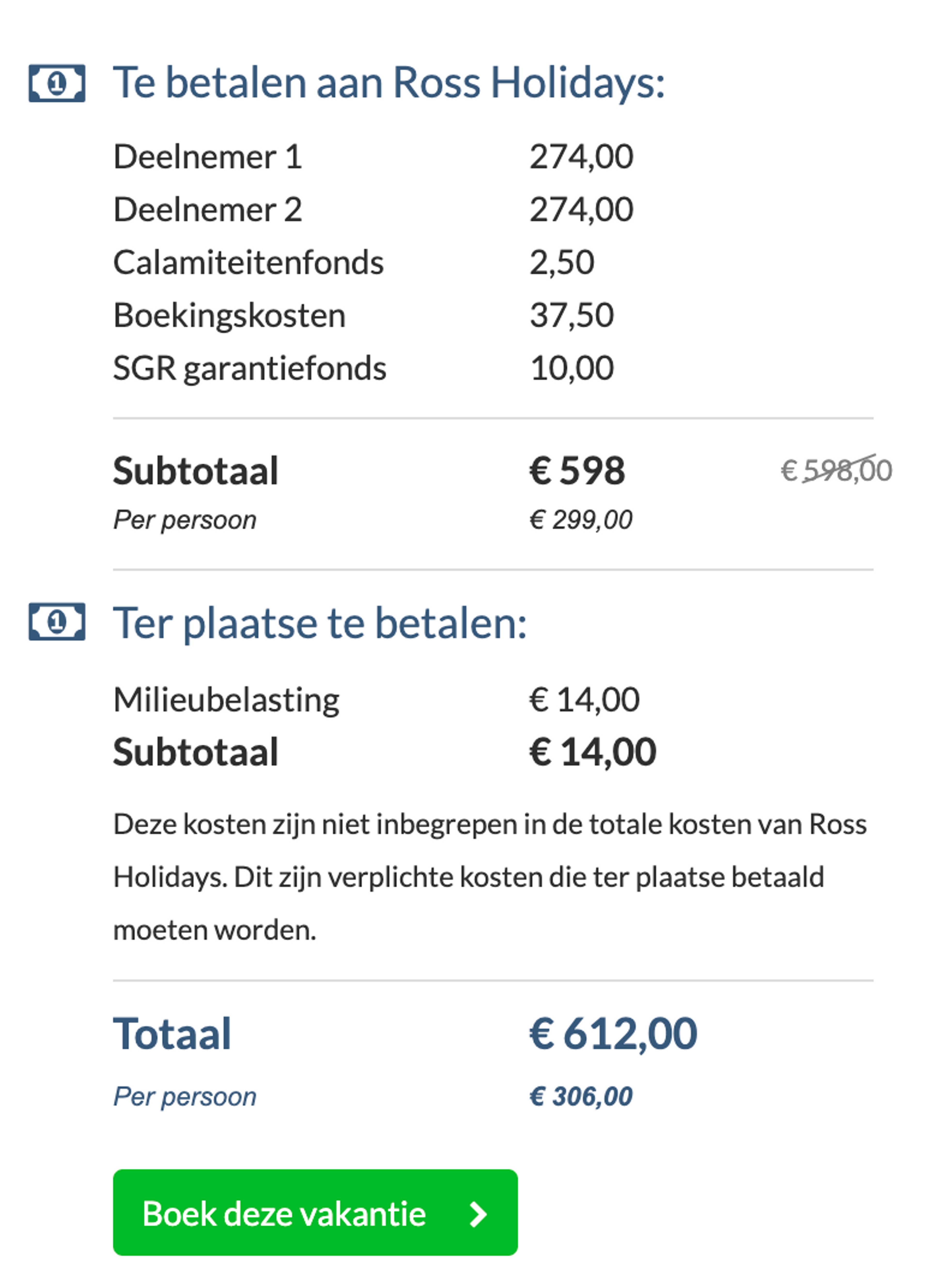 Boekingsvoorbeeld