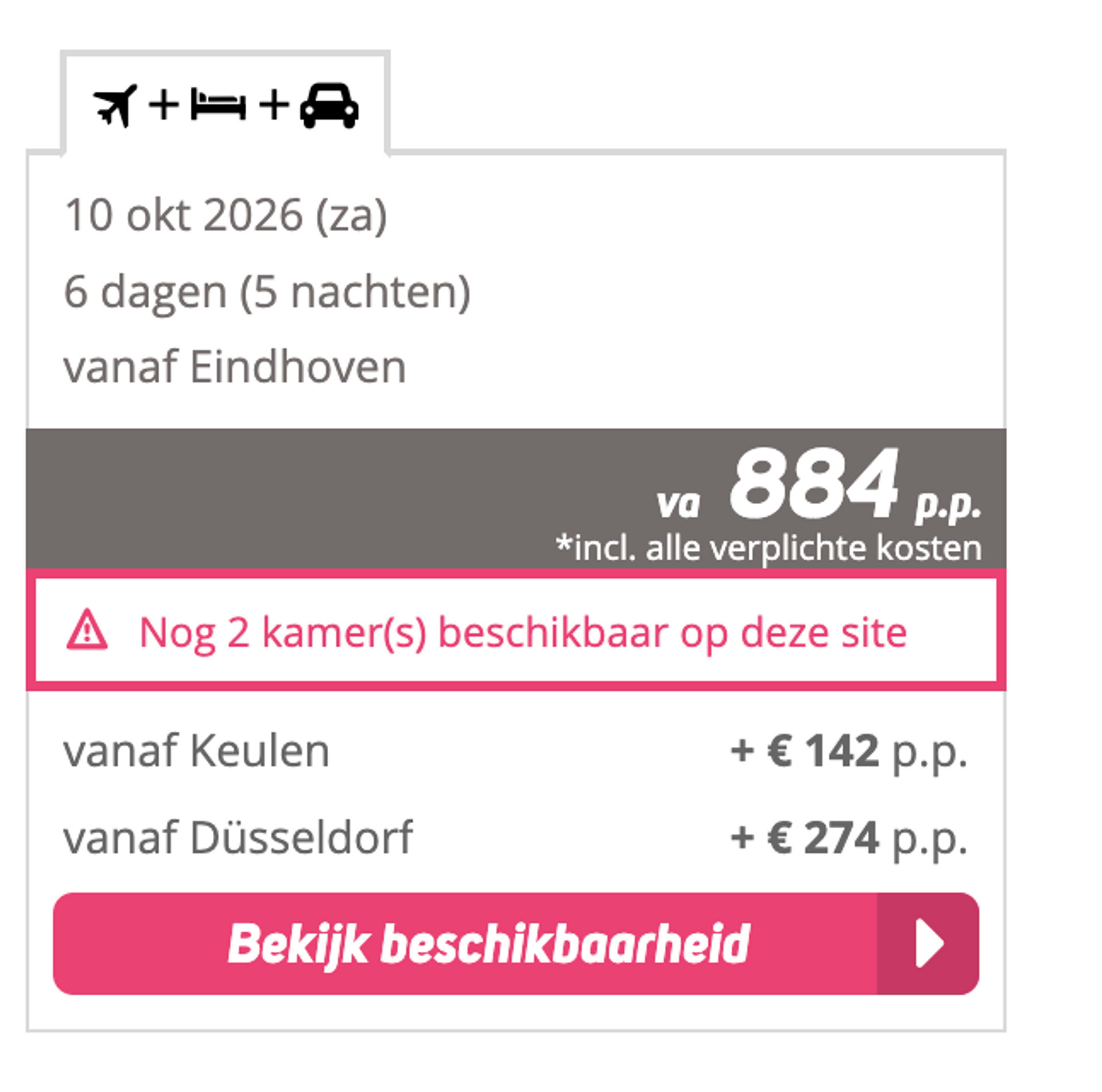 Boekingsvoorbeeld