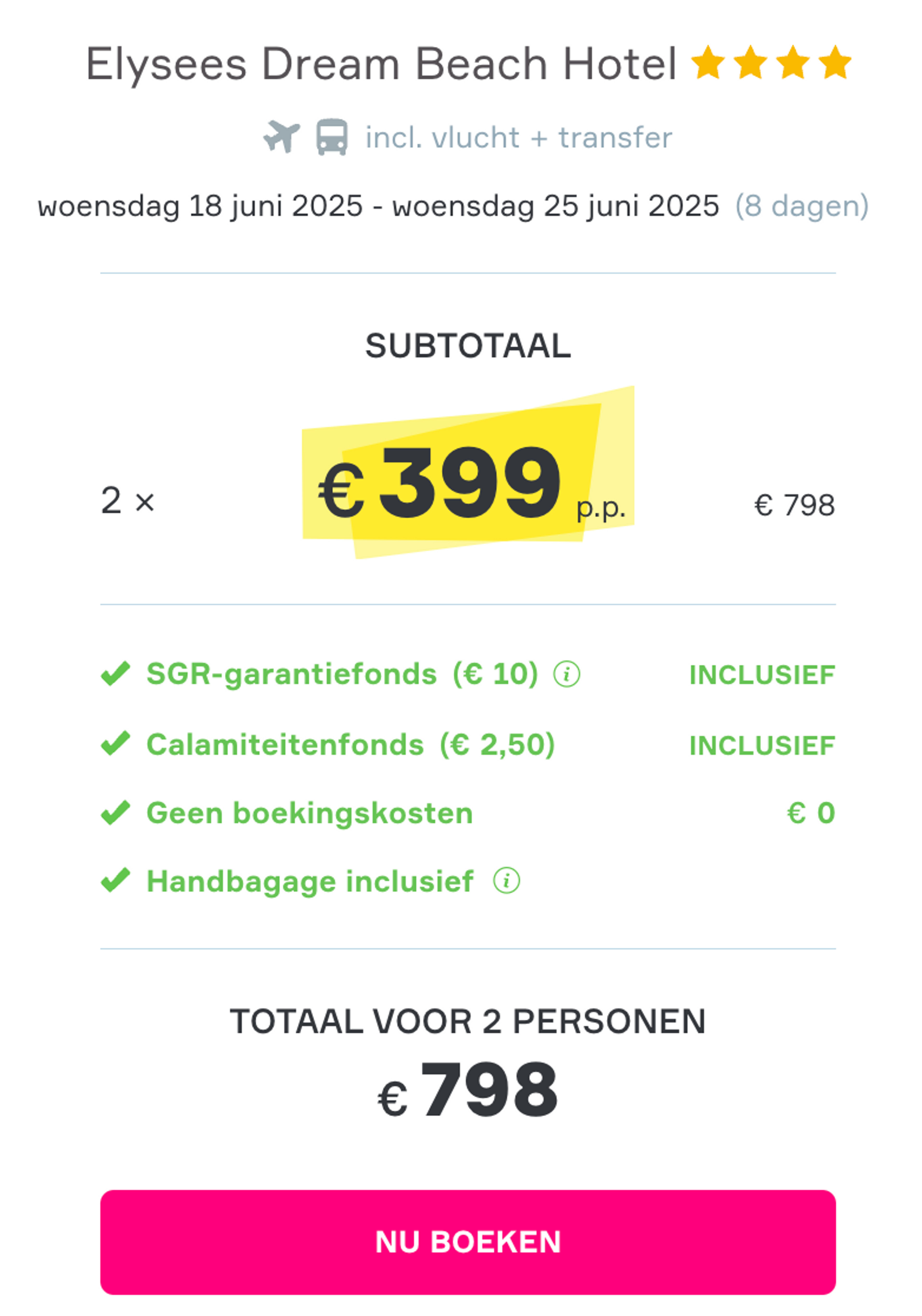 Boekingsvoorbeeld