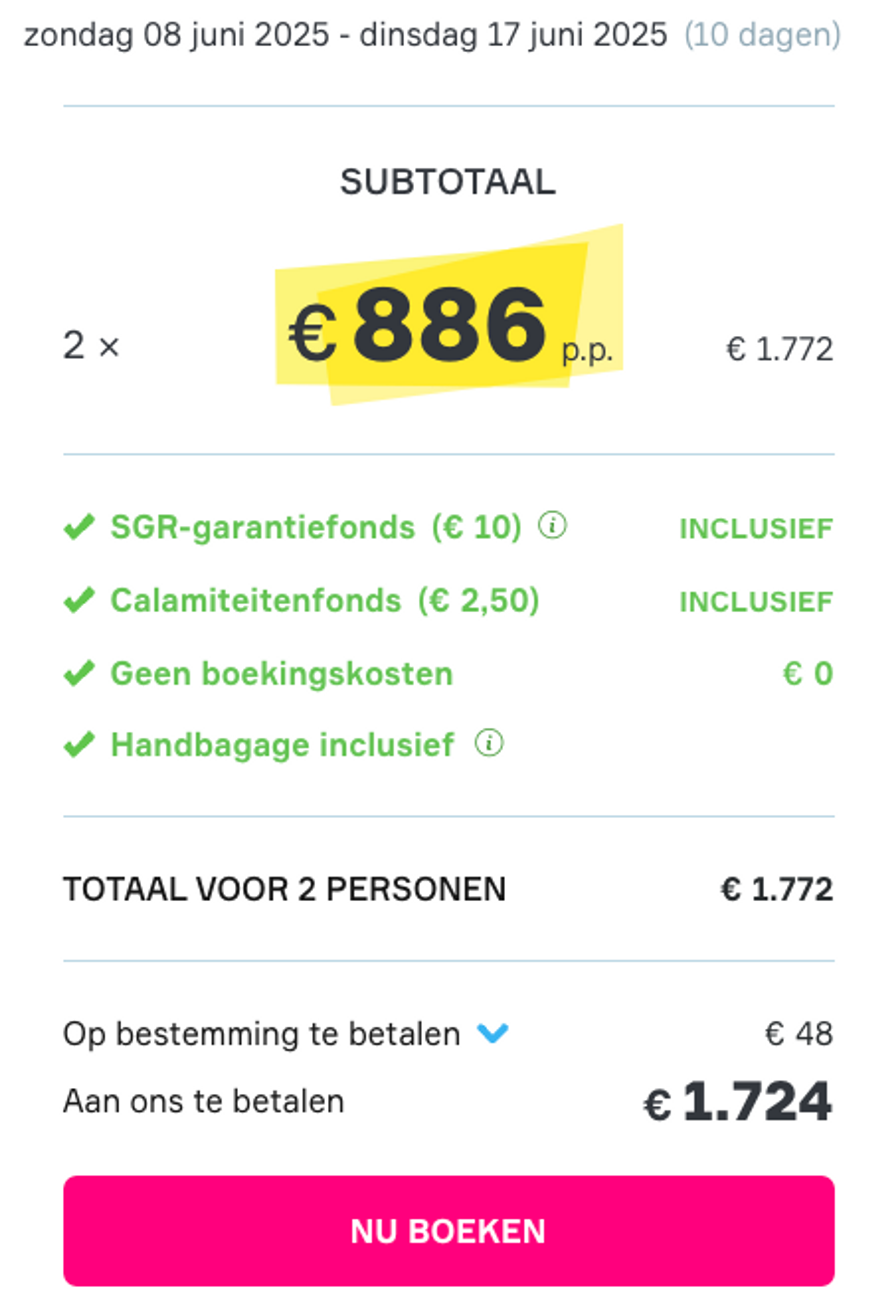 Boekingsvoorbeeld