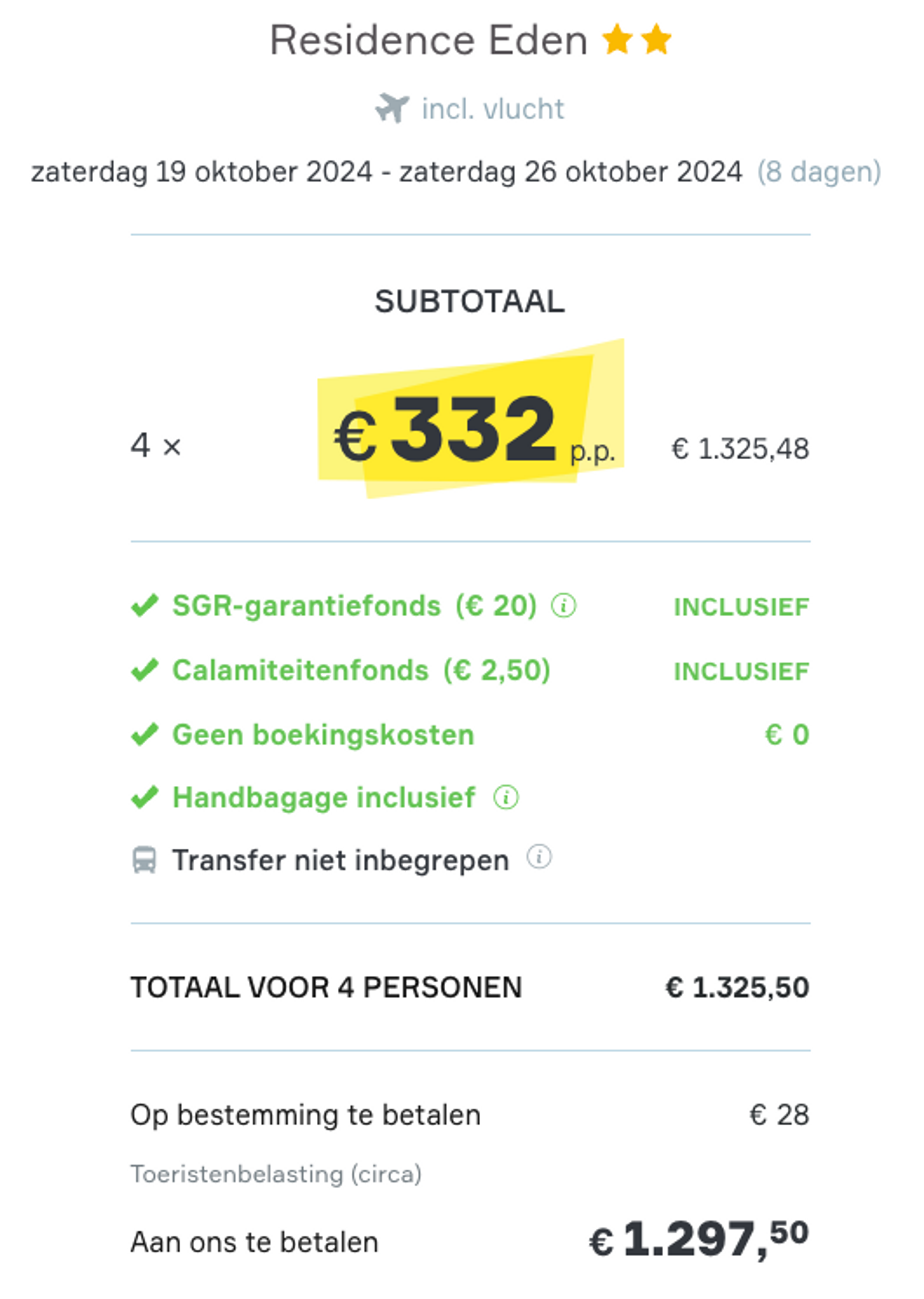 Boekingsvoorbeeld
