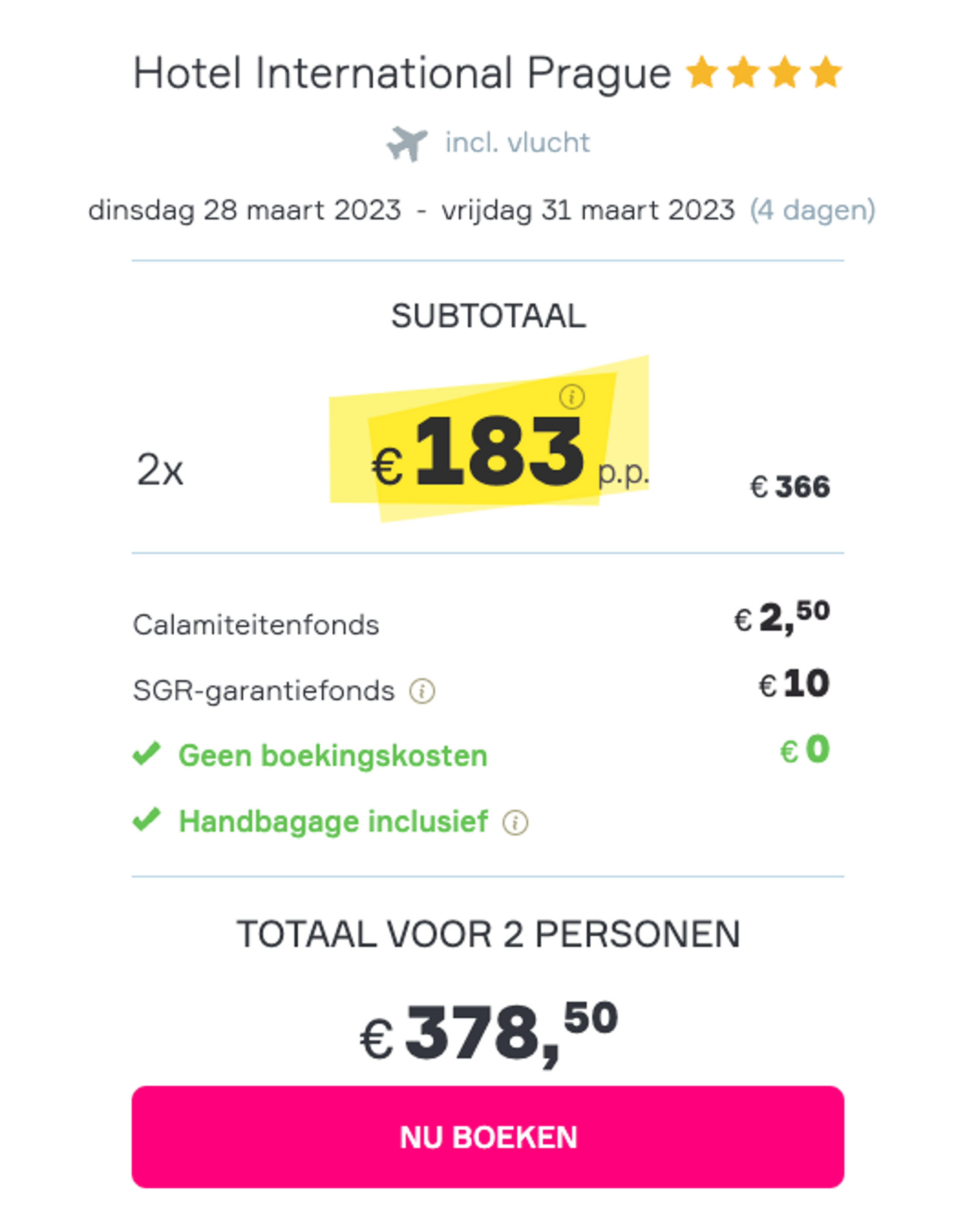 Boekingsvoorbeeld
