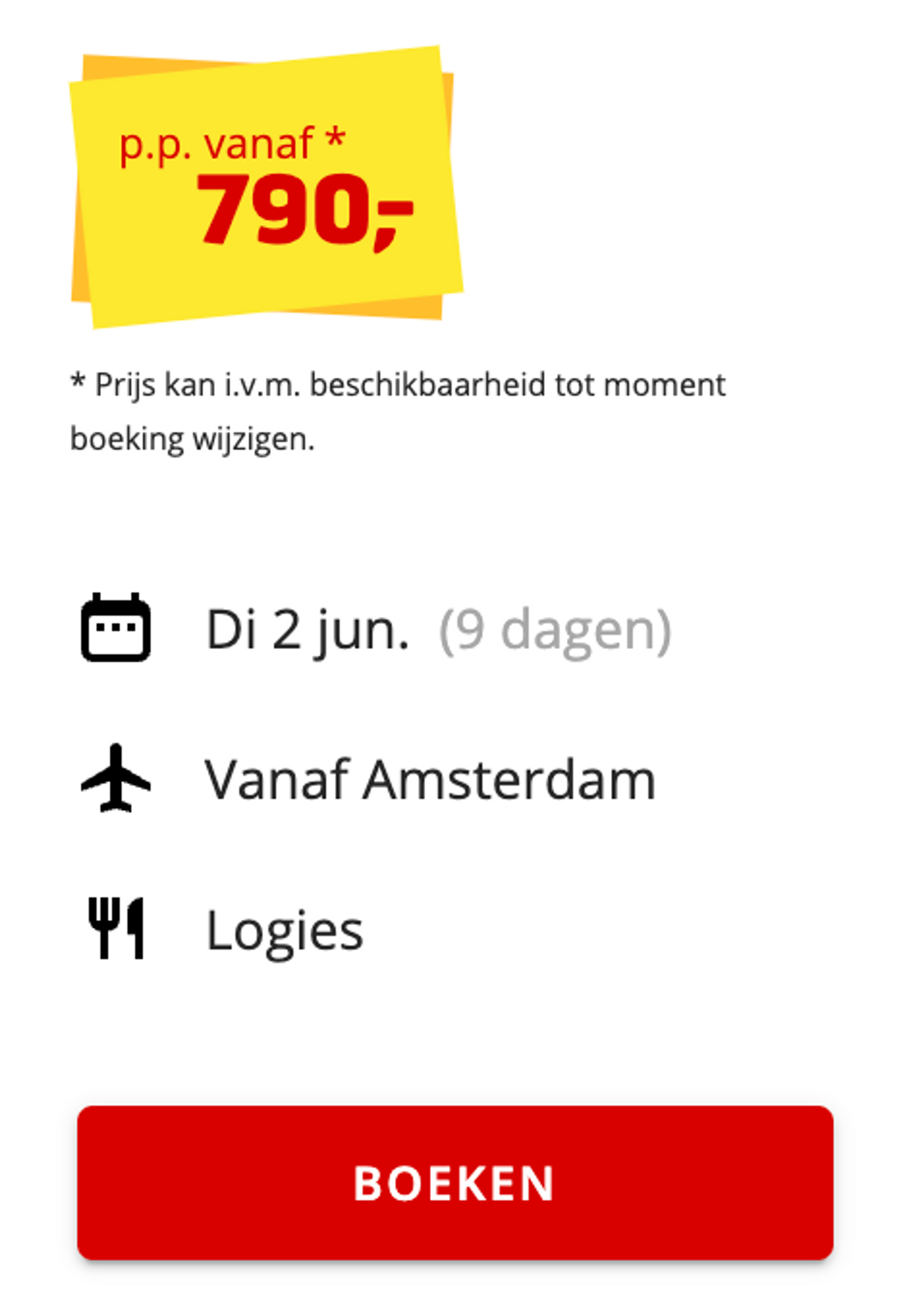 Boekingsvoorbeeld