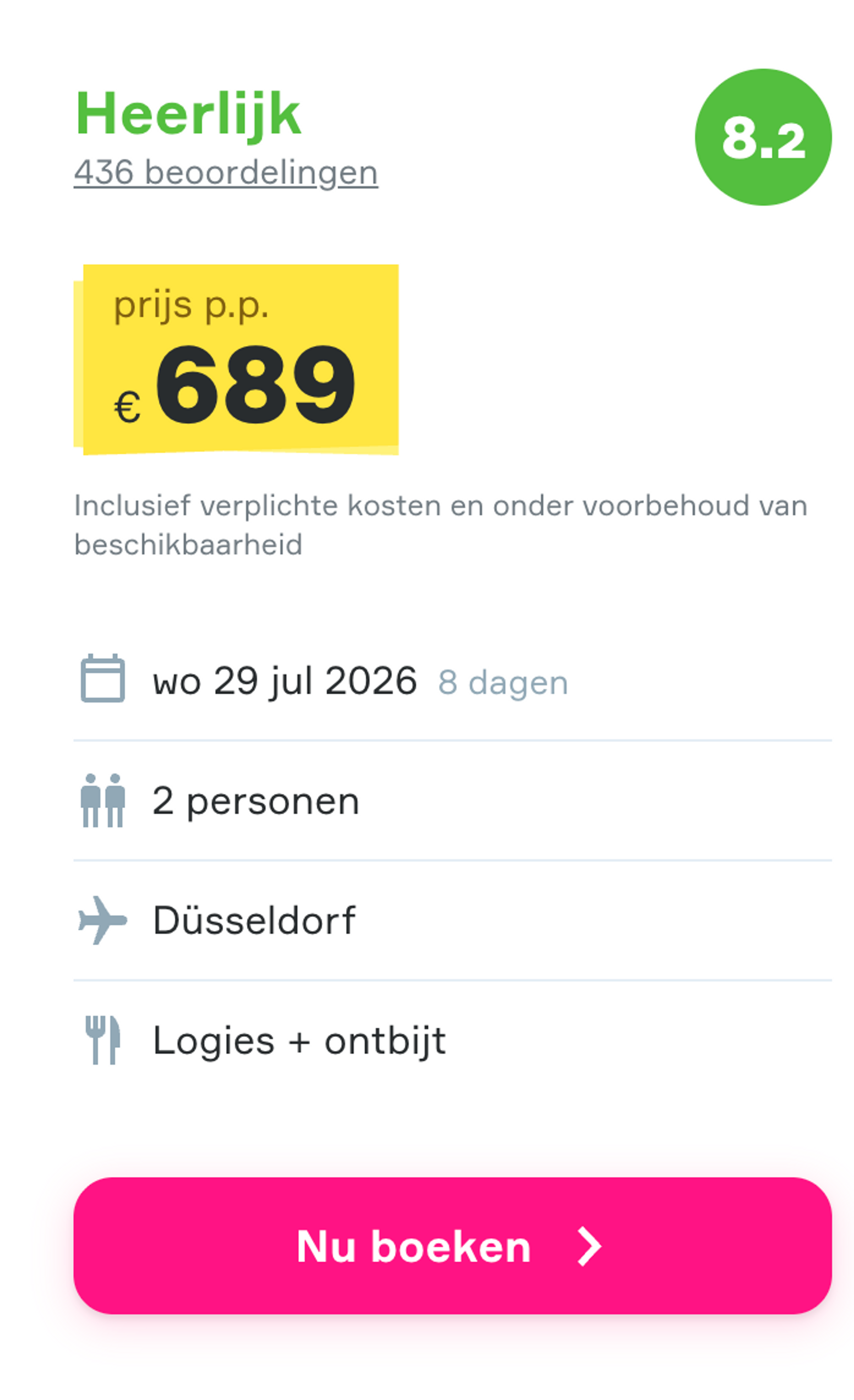 Boekingsvoorbeeld