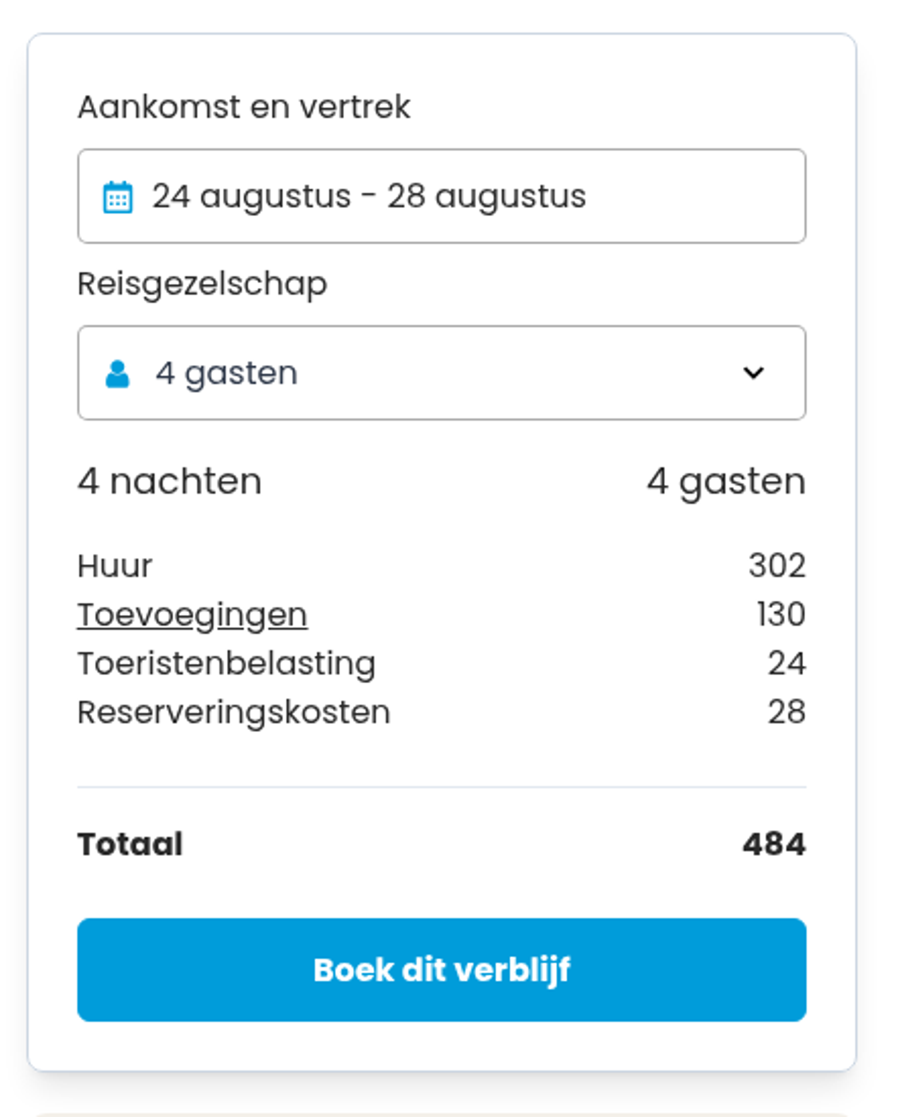 Boekingsvoorbeeld