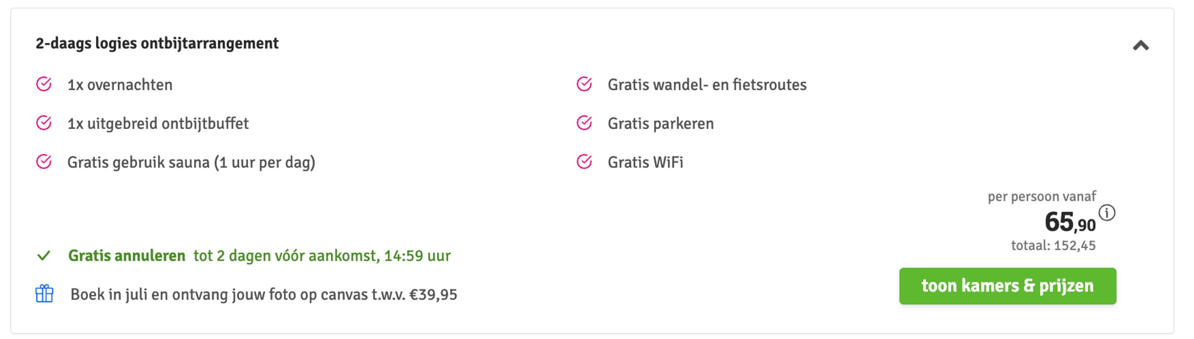 Boekingsvoorbeeld