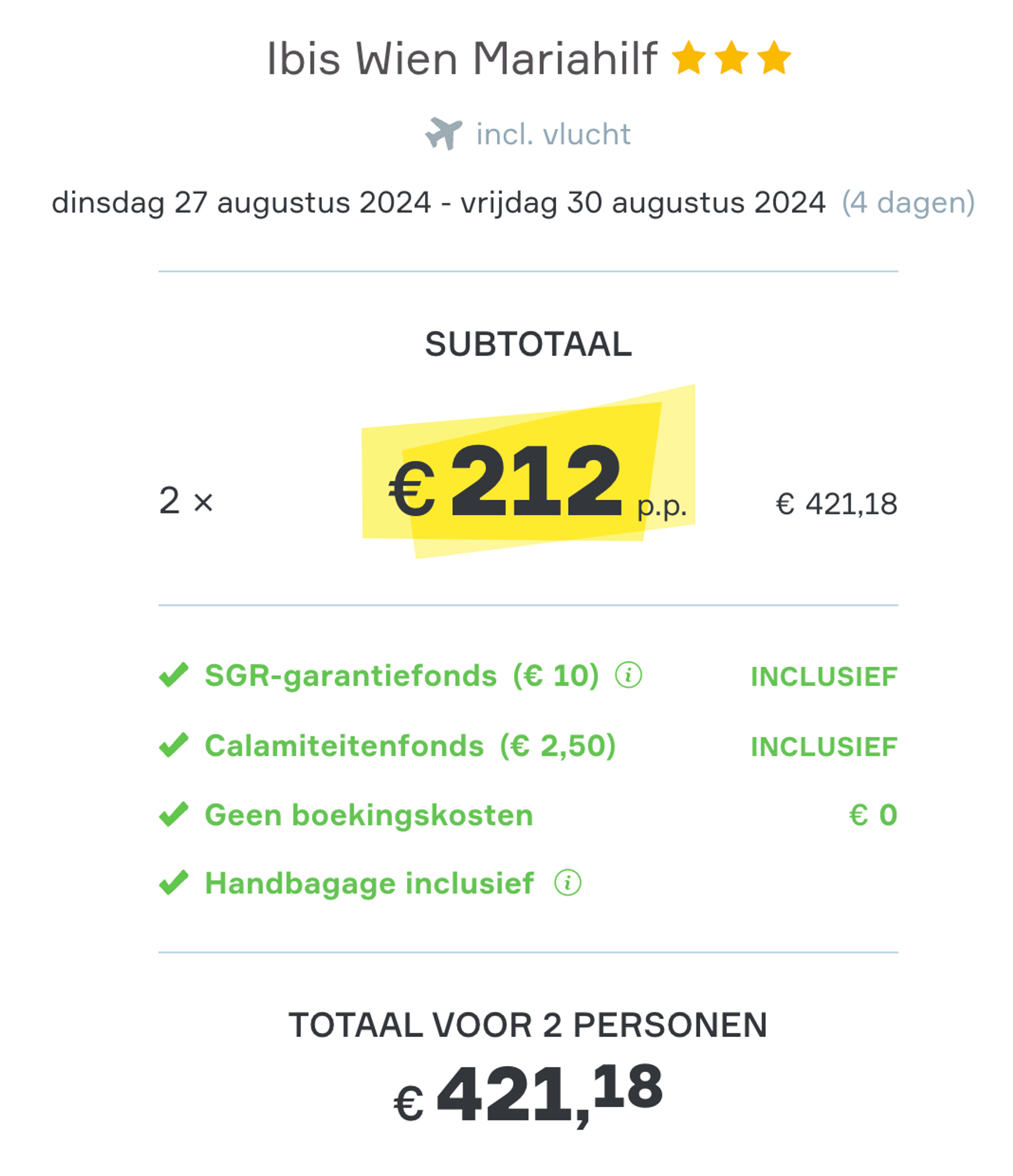 Boekingsvoorbeeld