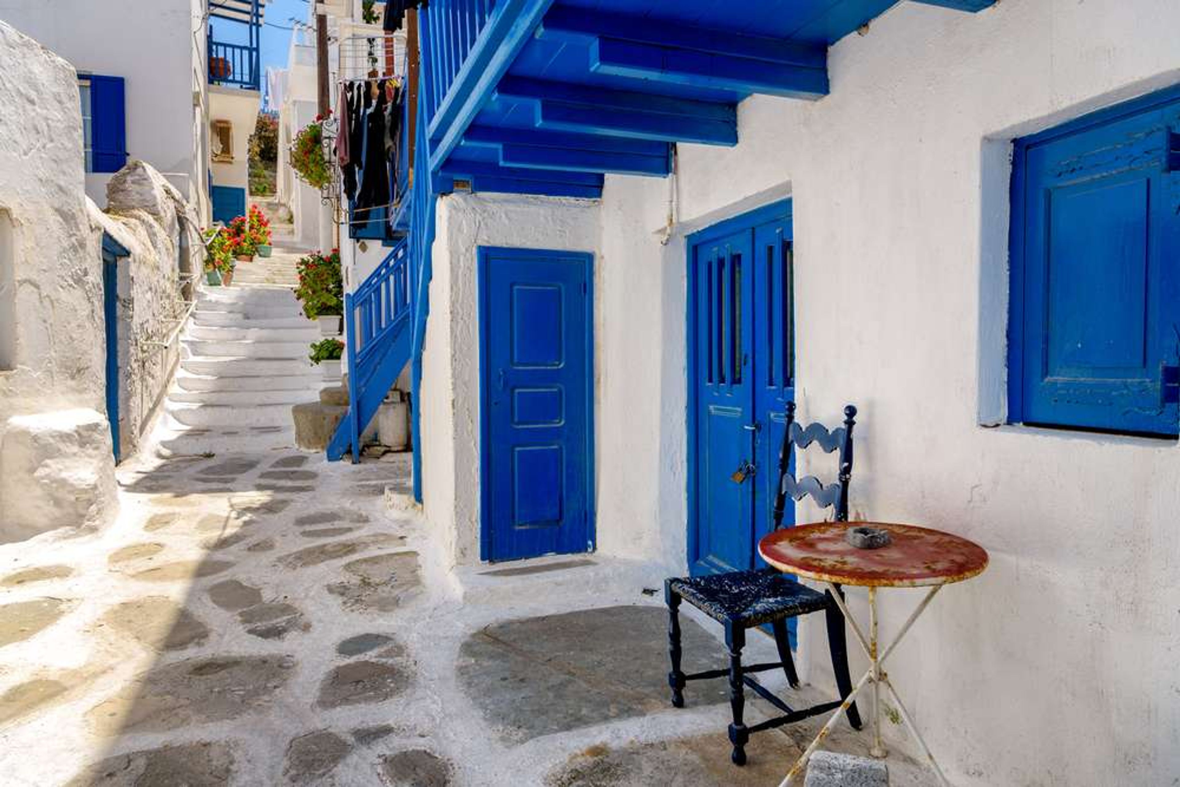 Griekenland Mykonos Blauwe huisjes