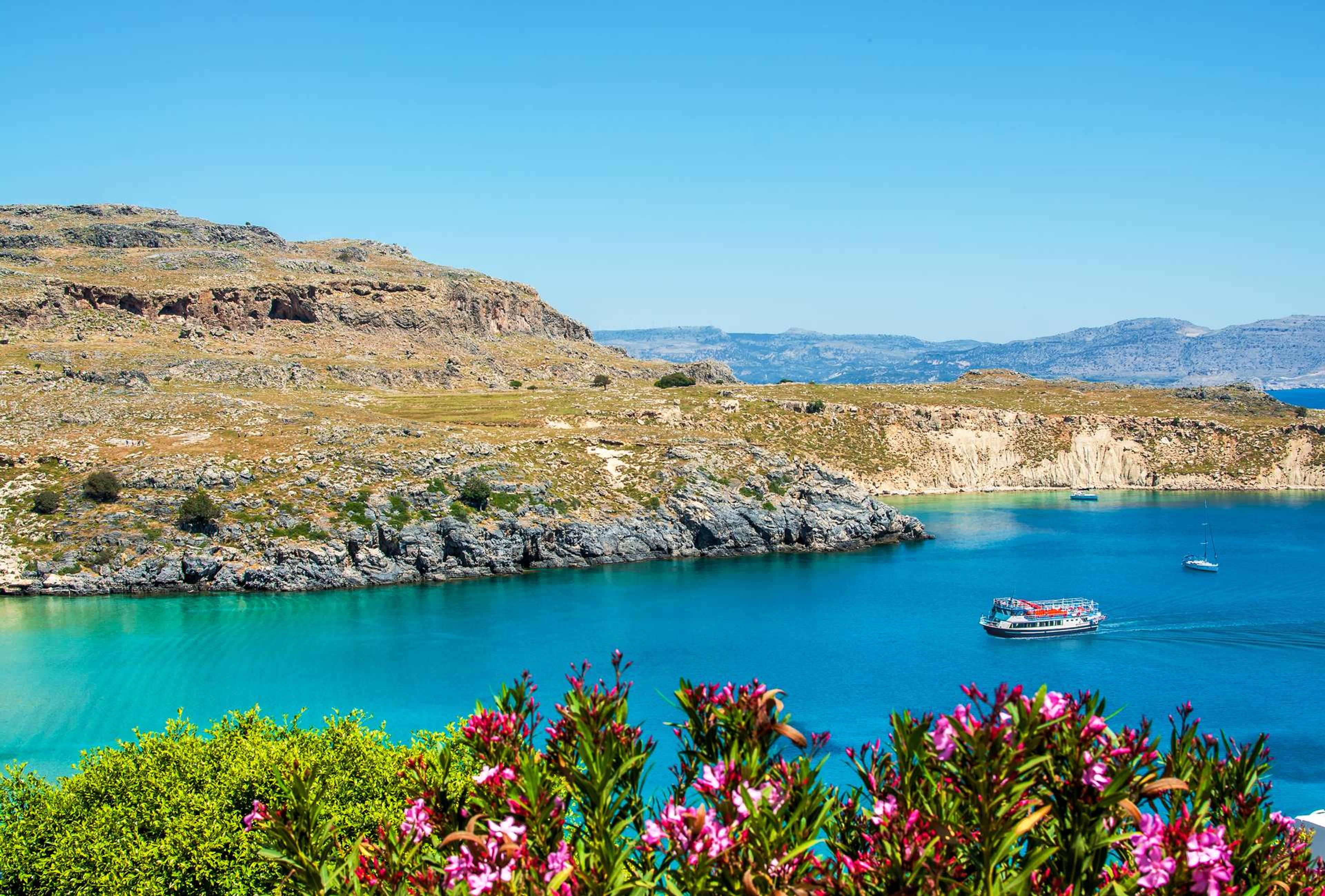 Griekenland Rhodos Lindos Acropolis Saint Pauls Bay