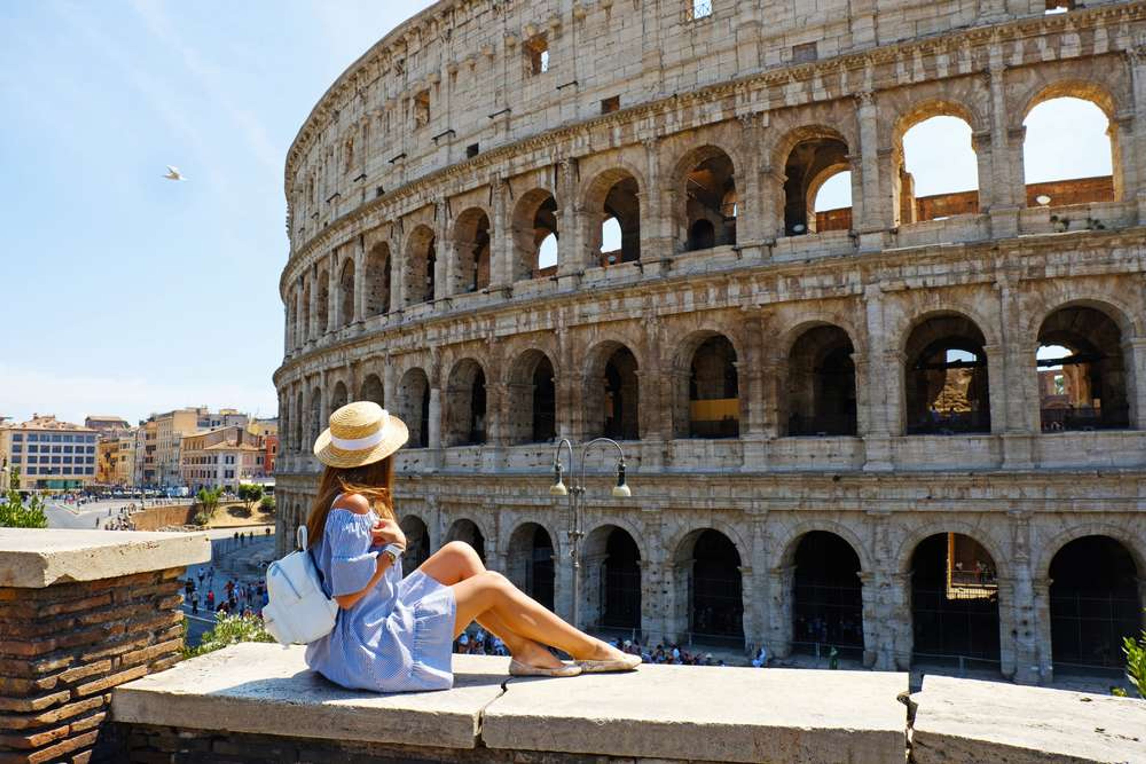 Italië Rome Coliseum Women Looking