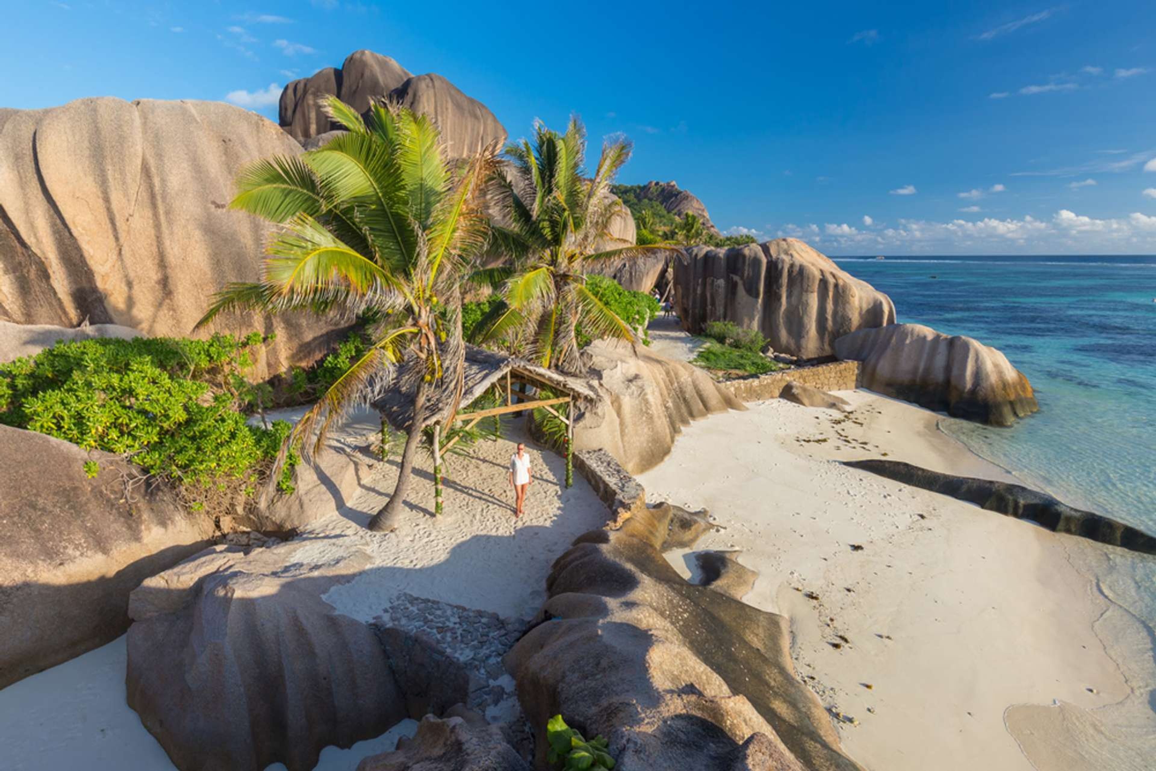 Seychellen La Digue Anse Source d Argent beach