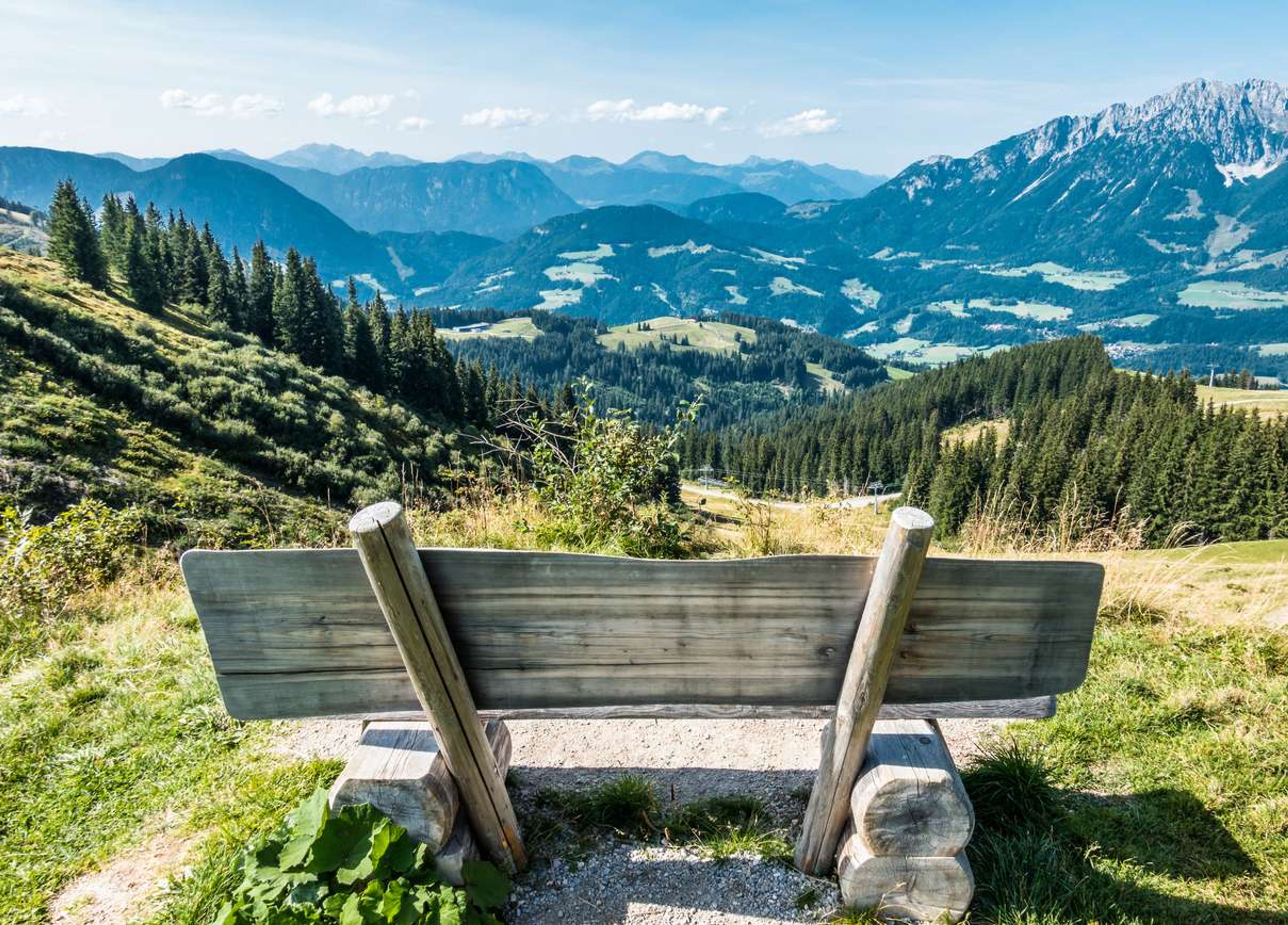 Tirol bankje zomer bergen