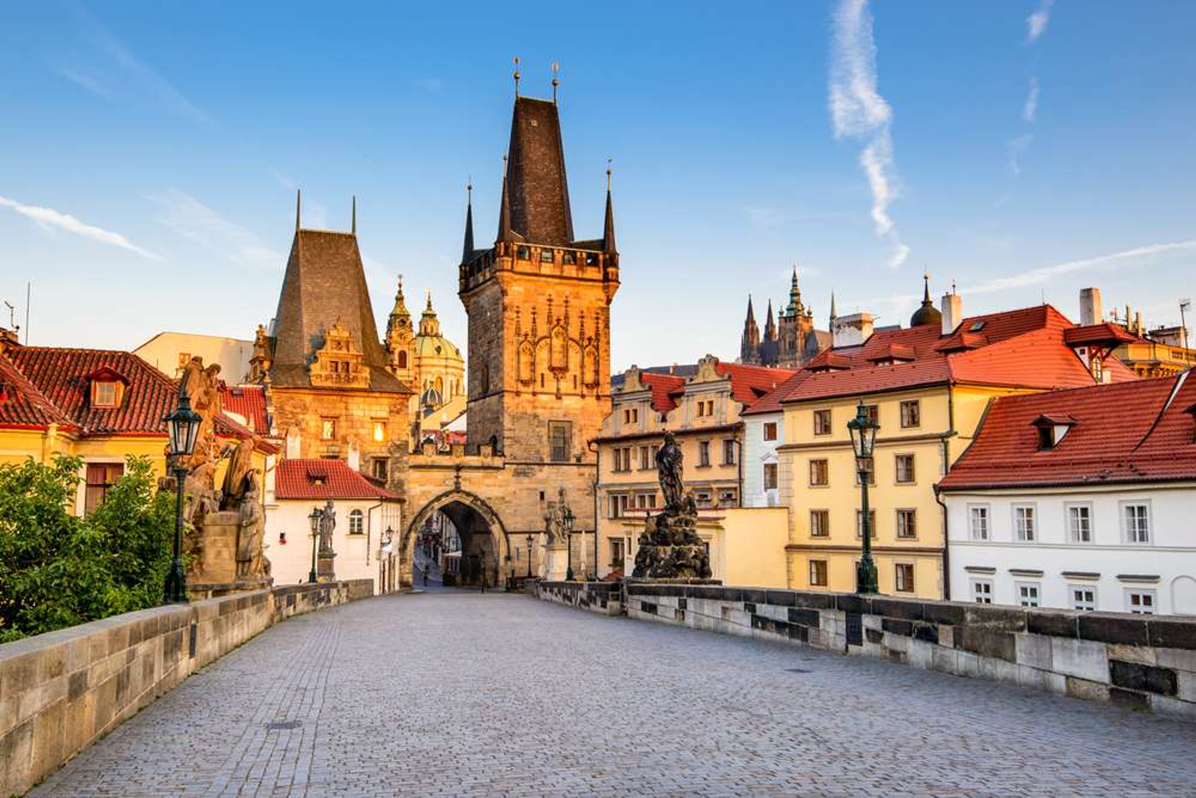 Tsjechië Praag Charles Bridge Lesser Town Bridge Tower Judith Bridge