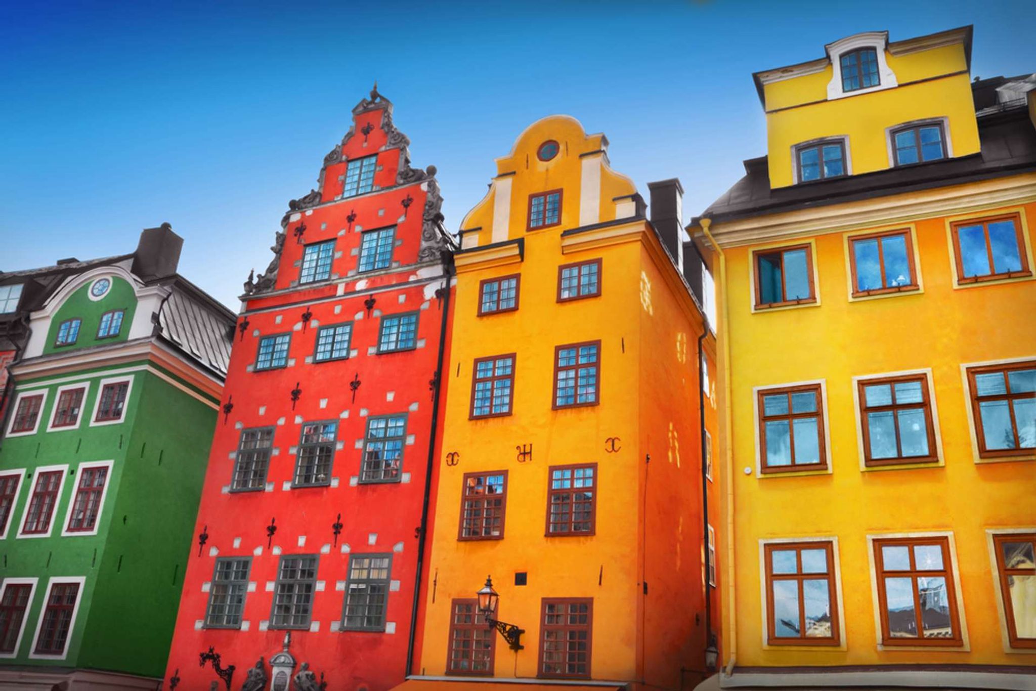 Zweden Stockholm Kleurrijke huizen